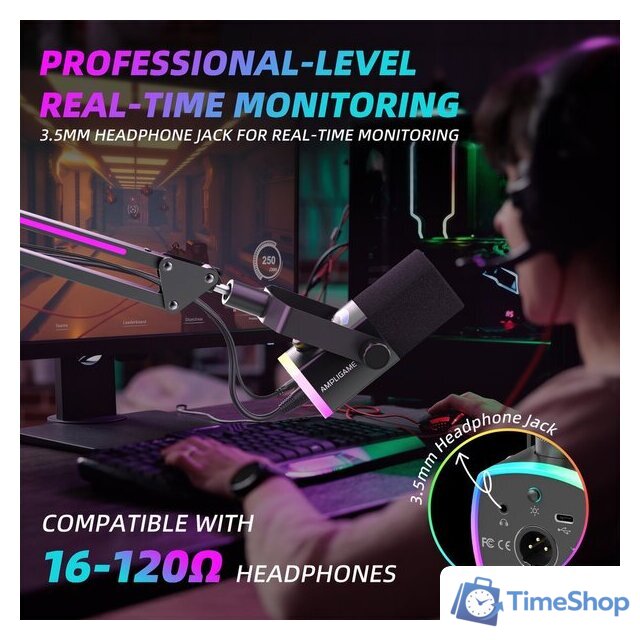 Проводной микрофон FIFINE AM8PROT (черный) - Изображение №8 — Интернет-магазин Time-Shop