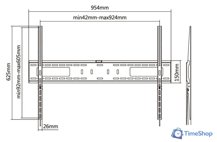 Кронштейн для телевизора Ultramounts UM815F (черный) - Изображение №12 — Интернет-магазин Time-Shop