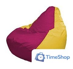 Кресло-мешок Flagman Груша Мега XXXL Г3.1-386 (фуксия/желтый) - Изображение №1 — Интернет-магазин Time-Shop