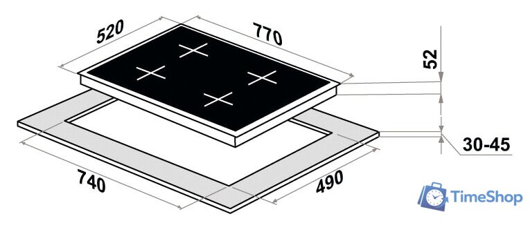 Варочная панель MAUNFELD CVCE774SMTBK - Изображение №13 — Интернет-магазин Time-Shop