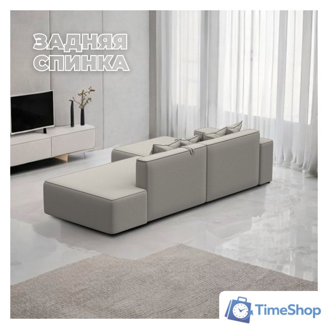 Угловой диван Лига диванов Лига-079 левый 129811L (рогожка амур 02 бежевый) - Изображение №4 — Интернет-магазин Time-Shop