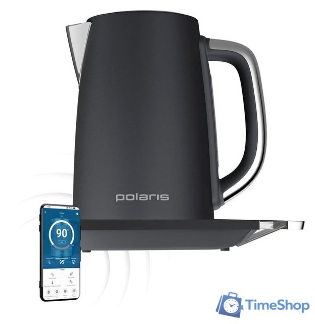 Электрический чайник Polaris PWK 1755CAD WIFI IQ Home (серый) - Изображение №3 — Интернет-магазин Time-Shop