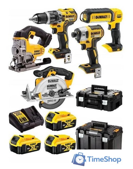  DeWalt DCK551P3T (шуруповерт, винтоверт, лобзик, циркулярная пила, 3 АКБ, кейс) - Изображение №1 — Интернет-магазин Time-Shop