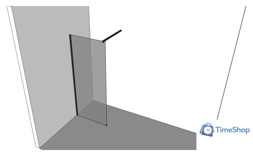 Душевая стенка Allen Brau Infinity 1 3.21015.BBA 100x200 323807 (черный браш) - Изображение №3 — Интернет-магазин Time-Shop