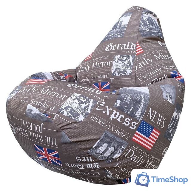 Кресло-мешок Flagman Груша Макси Г2.7-05 Times (коричневый) - Изображение №1 — Интернет-магазин Time-Shop