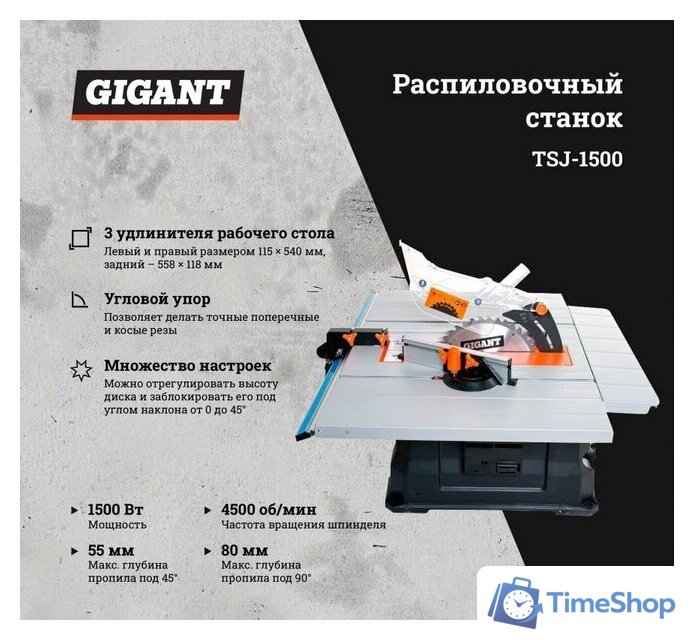 Распиловочный (циркулярный) станок Gigant TSJ-1500 - Изображение №2 — Интернет-магазин Time-Shop