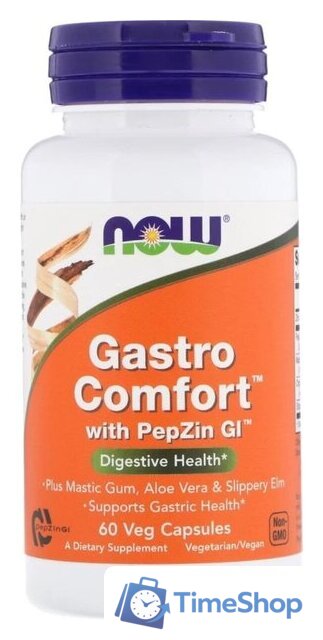 Витамины, минералы Now Foods Гастрокомфорт/Gastro Comfort with PepZin Gl (60 вег. капсул) - Изображение №1 — Интернет-магазин Time-Shop