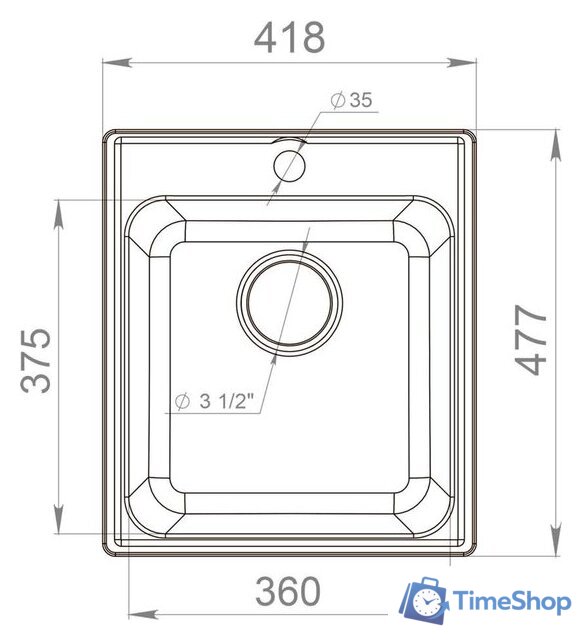 Кухонная мойка Reflexion Quadra RF0243BE - Изображение №7 — Интернет-магазин Time-Shop