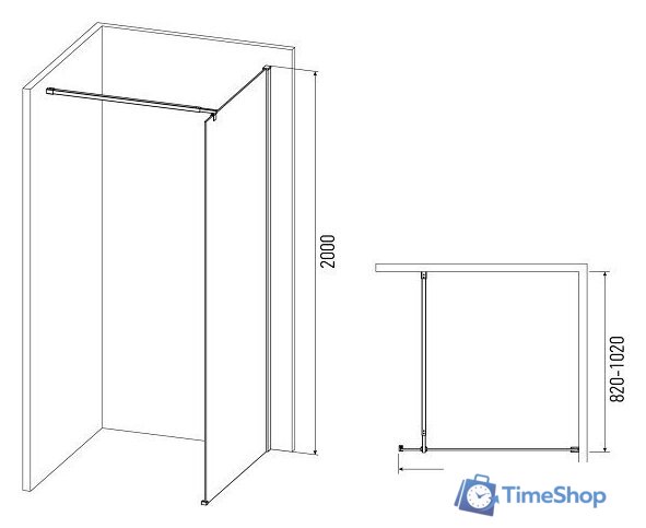 Душевая стенка IVA WIX120C - Изображение №2 — Интернет-магазин Time-Shop