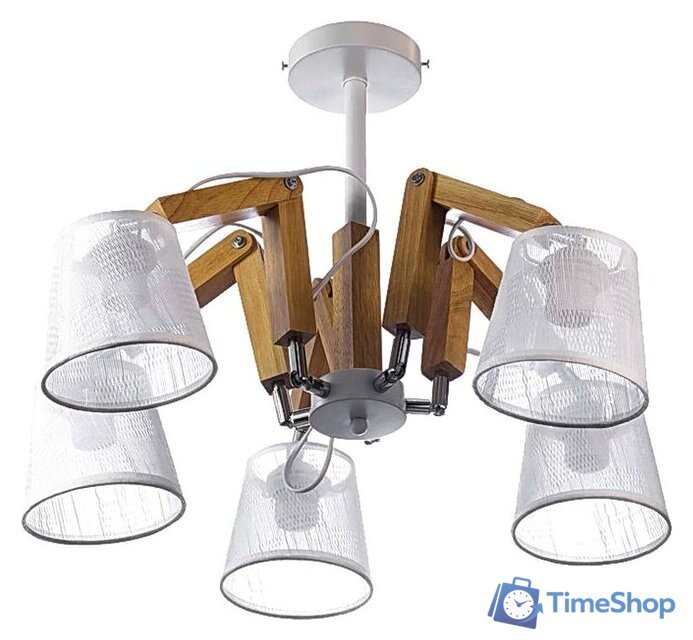 Припотолочная люстра Aitin Pro K133/5 белый/хром - Изображение №1 — Интернет-магазин Time-Shop