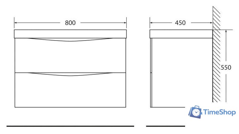 BelBagno Тумба под умывальник Marino-800-2C-SO-WO-P (rovere bianco) - Изображение №3 — Интернет-магазин Time-Shop