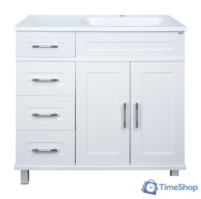  Misty Купер - 90 Тумба напольная с 4 ящ. правая, белая эмаль - П-Куп01090-0124ЯП - Изображение №1 — Интернет-магазин Time-Shop