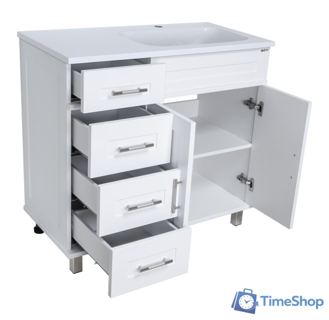  Misty Купер - 90 Тумба напольная с 4 ящ. правая, белая эмаль - П-Куп01090-0124ЯП - Изображение №2 — Интернет-магазин Time-Shop