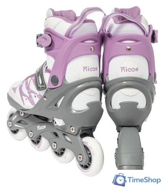Роликовые коньки Ricos Stream PW-153A S (р. 33-36, белый/лиловый) - Изображение №2 — Интернет-магазин Time-Shop