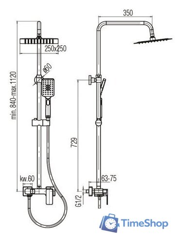 Душевая система  Valvex Loft Black 2455750 - Изображение №2 — Интернет-магазин Time-Shop