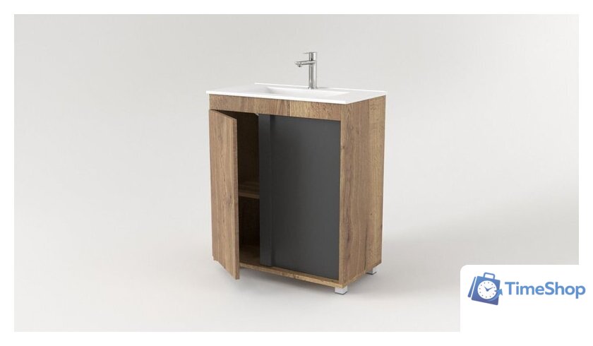  Дабер Тумба под умывальник 013 WeltWasser Deilbach 7517-70 Т13.7W.0.22 (дуб галифакс/серый) - Изображение №2 — Интернет-магазин Time-Shop