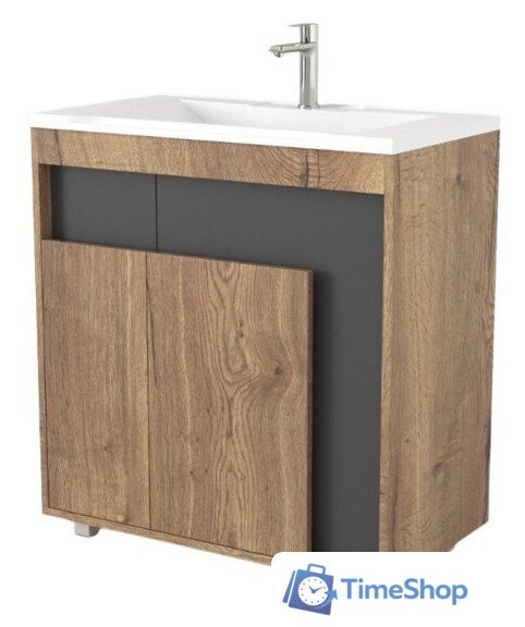  Дабер Тумба под умывальник 015 Тобага/Эридан 80 Т15.8Т.0.22 (дуб галифакс/серый) - Изображение №1 — Интернет-магазин Time-Shop