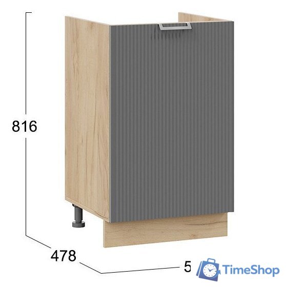 Шкаф напольный Трия Кимберли 1Н5М (дуб крафт золотой/титан) - Изображение №3 — Интернет-магазин Time-Shop