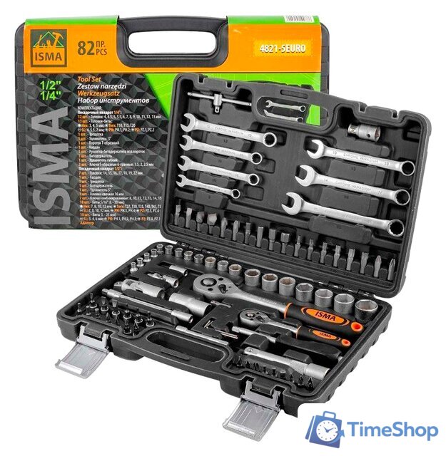 Универсальный набор инструментов ISMA 4821-5EURO (82 предмета) - Изображение №1 — Интернет-магазин Time-Shop