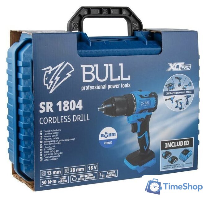 Дрель-шуруповерт Bull SR 1804 2329057 (с 2-мя АКБ, кейс) - Изображение №12 — Интернет-магазин Time-Shop