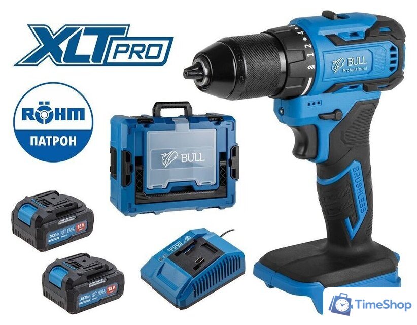 Дрель-шуруповерт Bull SR 1804 2329057 (с 2-мя АКБ, кейс) - Изображение №15 — Интернет-магазин Time-Shop