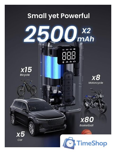 Автомобильный компрессор Ugreen CD259 Portable Tire Inflator - Изображение №8 — Интернет-магазин Time-Shop