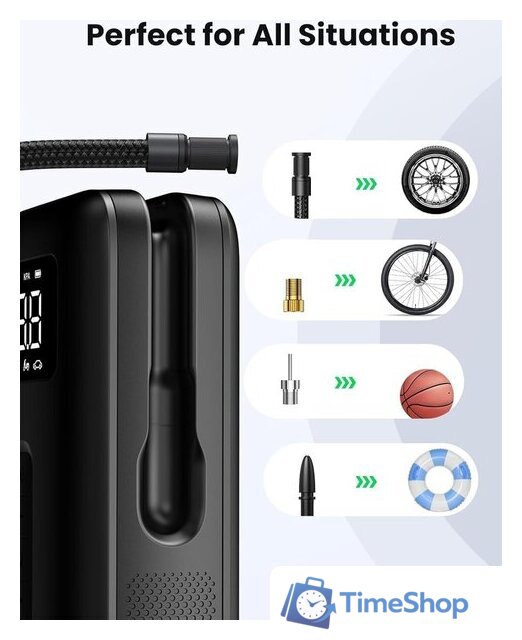 Автомобильный компрессор Ugreen CD259 Portable Tire Inflator - Изображение №3 — Интернет-магазин Time-Shop