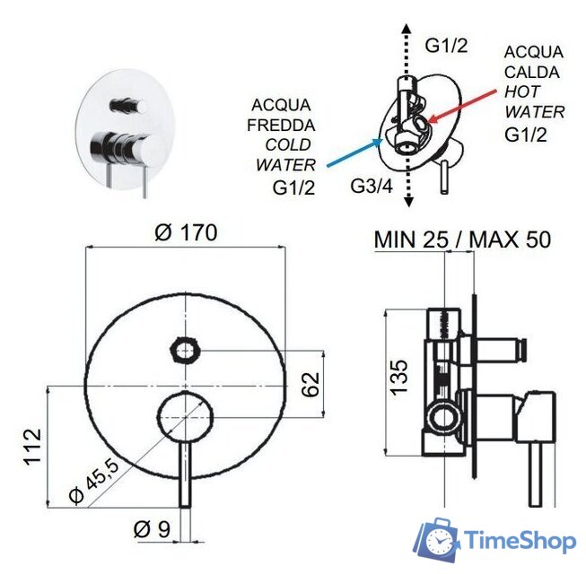 Смеситель Remer X Style X 09 L - Изображение №2 — Интернет-магазин Time-Shop