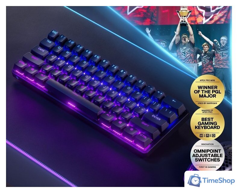 Клавиатура SteelSeries Apex Pro Mini Wireless (нет кириллицы) - Изображение №4 — Интернет-магазин Time-Shop