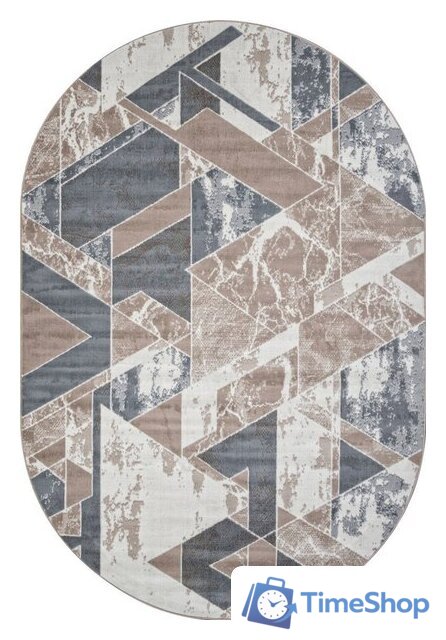 Ковер для жилой комнаты Merinos Sierra F354-OVAL-BEIGE-BLUE (1.5х1.9) - Изображение №1 — Интернет-магазин Time-Shop