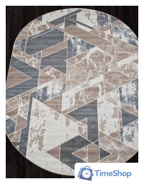 Ковер для жилой комнаты Merinos Sierra F354-OVAL-BEIGE-BLUE (1.5х1.9) - Изображение №4 — Интернет-магазин Time-Shop