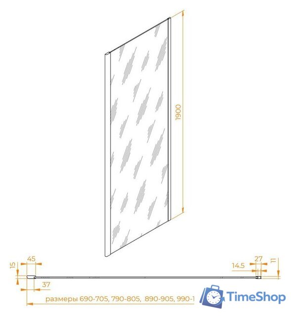 Душевая стенка RGW Z-050-5 352205508-11 - Изображение №3 — Интернет-магазин Time-Shop