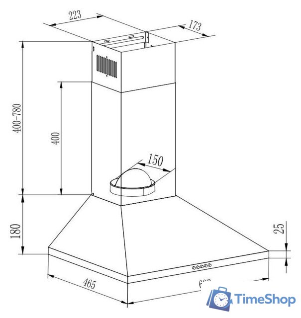 Кухонная вытяжка GrandGermes Rimini 60 (нержавеющая сталь) - Изображение №2 — Интернет-магазин Time-Shop