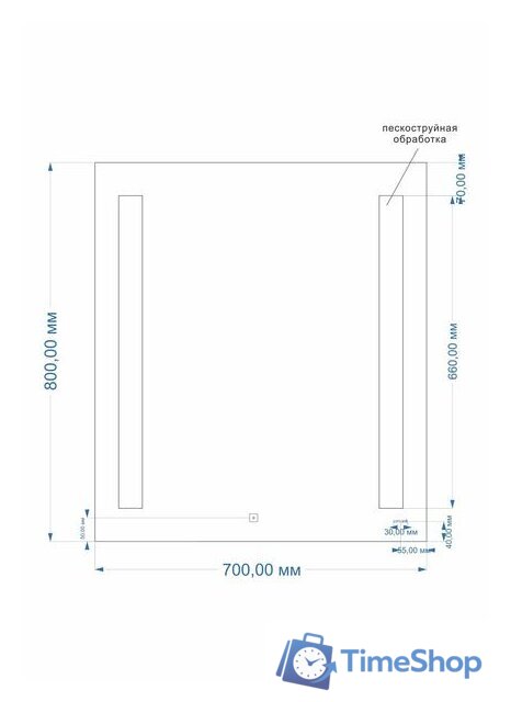  Cersanit Зеркало Led 020 base 70x80 - Изображение №4 — Интернет-магазин Time-Shop
