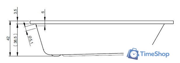 Ванна Riho Dola 170x75 BB31 (с ножками) - Изображение №3 — Интернет-магазин Time-Shop