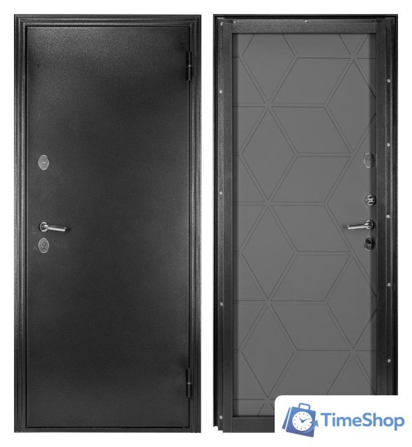 Металлическая дверь Guard Термо MG75 97х205 правая (черное серебро/серый) - Изображение №1 — Интернет-магазин Time-Shop