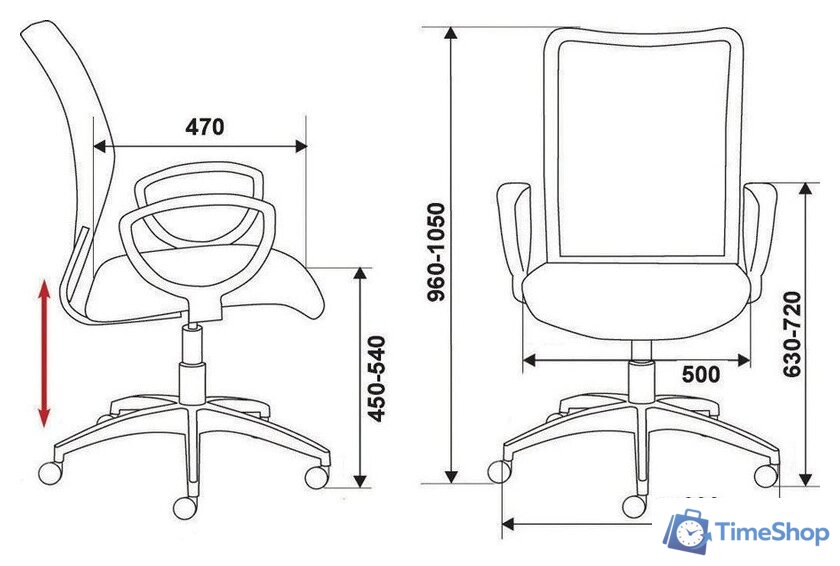 Офисное кресло Бюрократ CH-599AXSN (черный TW-01/черный TW-11) - Изображение №11 — Интернет-магазин Time-Shop