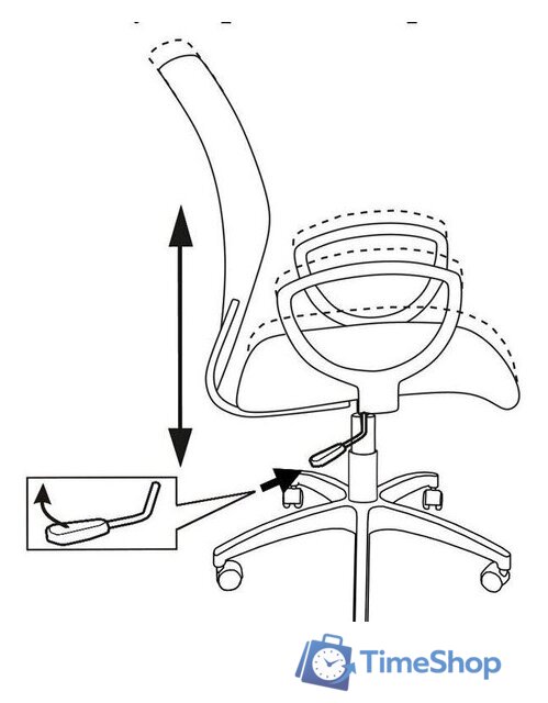 Офисное кресло Бюрократ CH-599AXSN (черный TW-01/черный TW-11) - Изображение №5 — Интернет-магазин Time-Shop