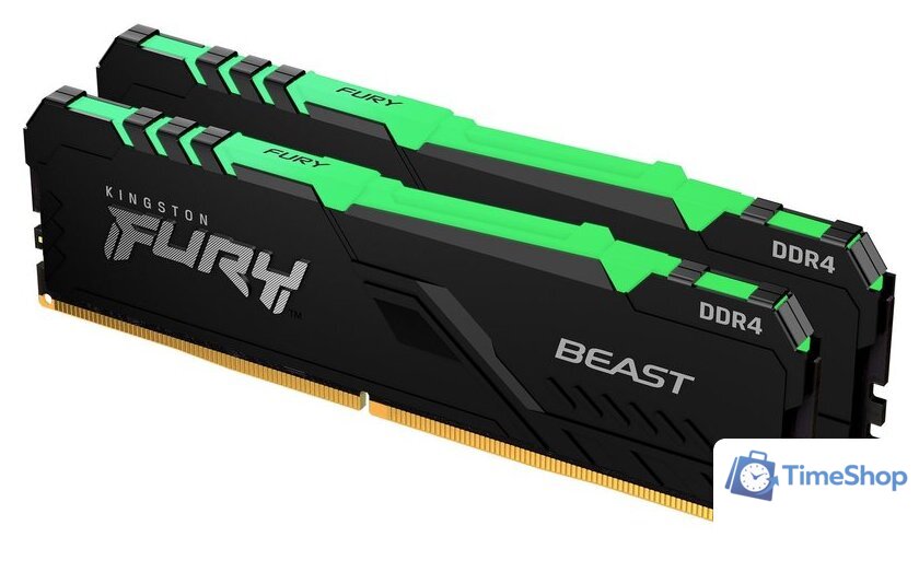 Оперативная память Kingston FURY Beast RGB 2x8GB DDR4 PC4-25600 KF432C16BBAK2/16 - Изображение №1 — Интернет-магазин Time-Shop
