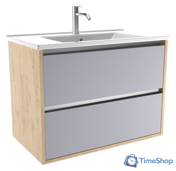  ЗОВ Тумба с умывальником Парма 80 P80LC0MSMC1A-OL80 (сталь/каштан) - Изображение №1 — Интернет-магазин Time-Shop