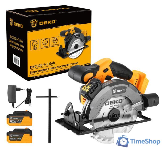 Дисковая (циркулярная) пила Deko DKCS20 063-4024 (с 2-мя АКБ) - Изображение №1 — Интернет-магазин Time-Shop