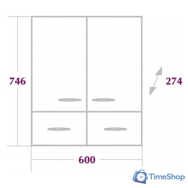  Onika Шкаф Кредо 60.2 [306004] - Изображение №3 — Интернет-магазин Time-Shop