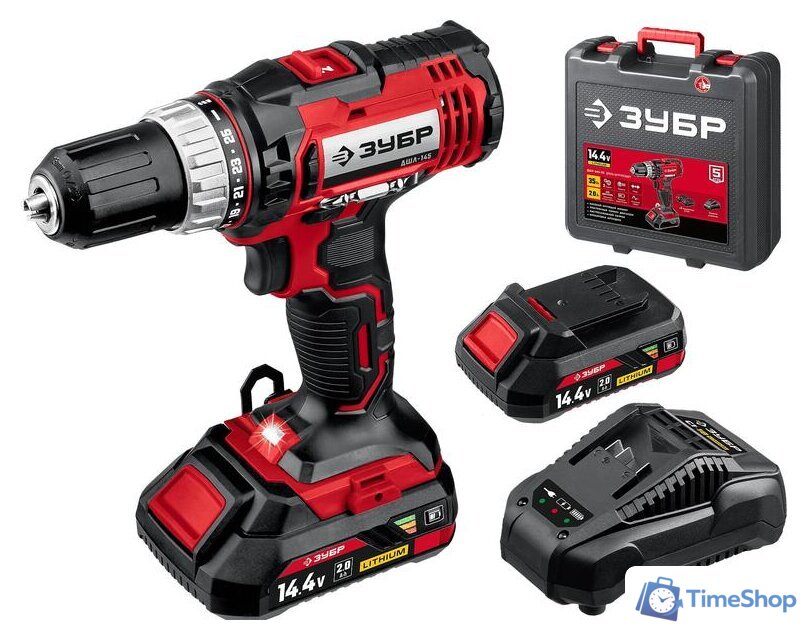 Дрель-шуруповерт Зубр Мастер ДШЛ-145-22 (с 2-мя АКБ, кейс) - Изображение №1 — Интернет-магазин Time-Shop