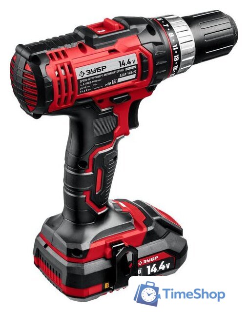 Дрель-шуруповерт Зубр Мастер ДШЛ-145-22 (с 2-мя АКБ, кейс) - Изображение №3 — Интернет-магазин Time-Shop
