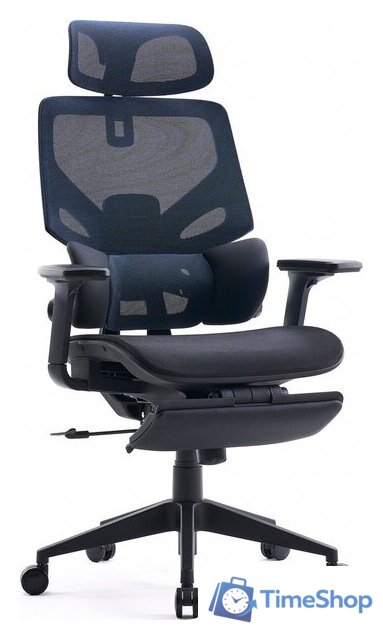 Офисное кресло CACTUS CS-CHR-MC01-BLBK (черный/синий) - Изображение №1 — Интернет-магазин Time-Shop