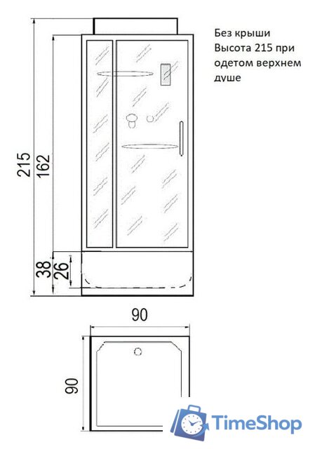 Душевая кабина River Tana 90/38 - Изображение №3 — Интернет-магазин Time-Shop