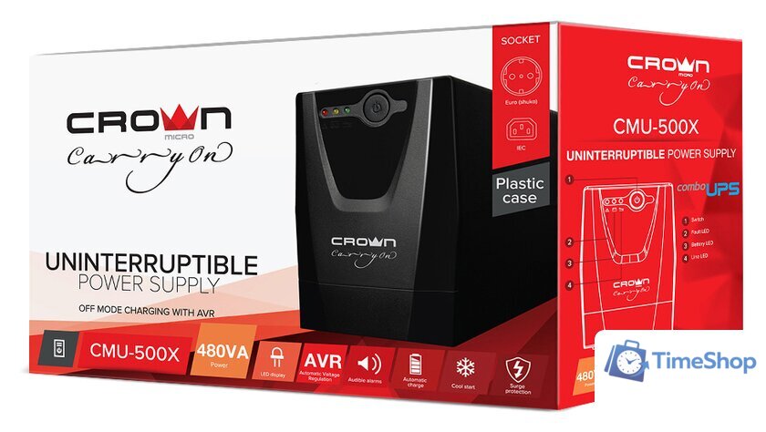 Источник бесперебойного питания CrownMicro CMU-500X - Изображение №3 — Интернет-магазин Time-Shop