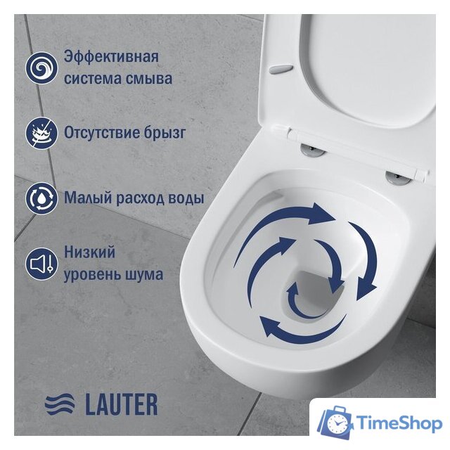 Унитаз подвесной Lauter Sulzdorf + TECE Kit 9400413 (белый с микролифтом) - Изображение №4 — Интернет-магазин Time-Shop