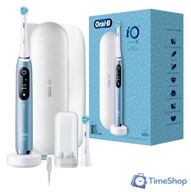Электрическая зубная щетка Oral-B iO 9 Luxe Edition Aqua Marine (бирюзовый) - Изображение №1 — Интернет-магазин Time-Shop