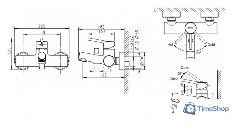 Смеситель Bravat Palace F6172217CP-01-RUS - Изображение №2 — Интернет-магазин Time-Shop